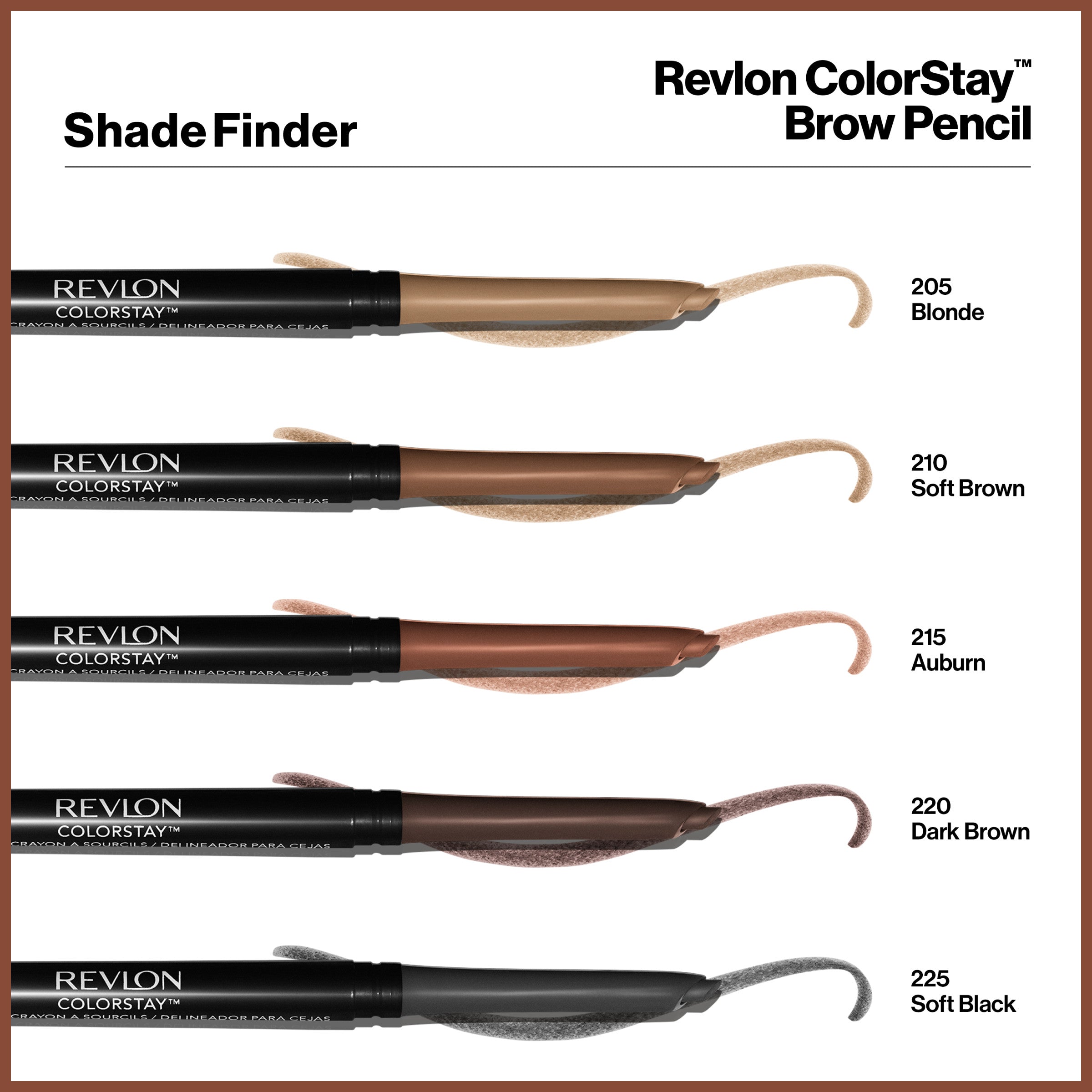Revlon ColorStay Augenbrauenstift | Dunkelbraun 220 | Wasserfest & 24h Haltbar | Mit Abgewinkelter Spitze & Bürste